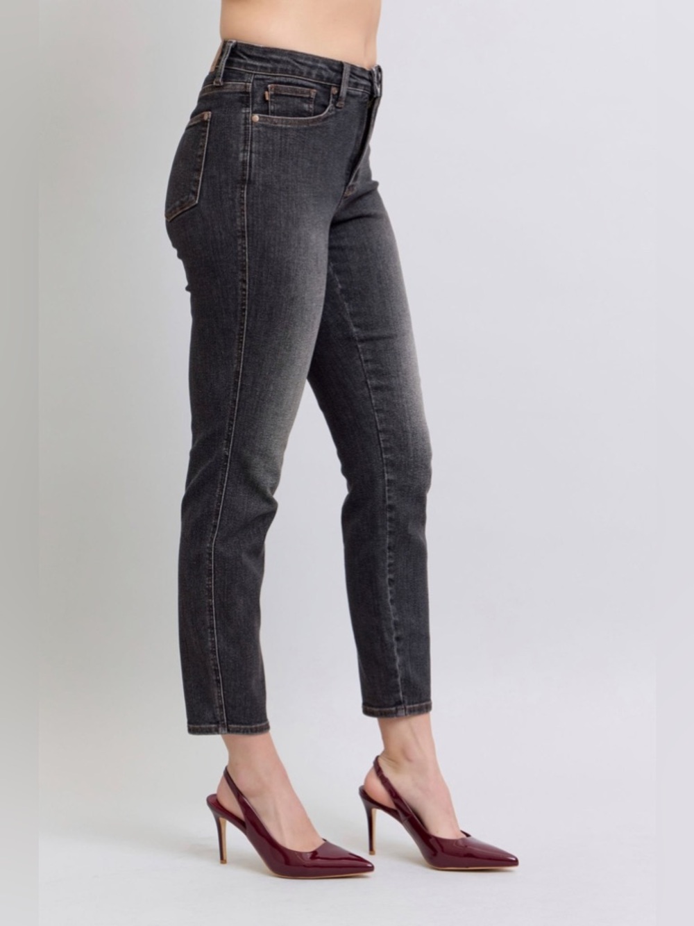 Judy Blue Black Wash High Rise Skinny Jeans Size 15/32 Stretch Denim - Picture 3 of 11